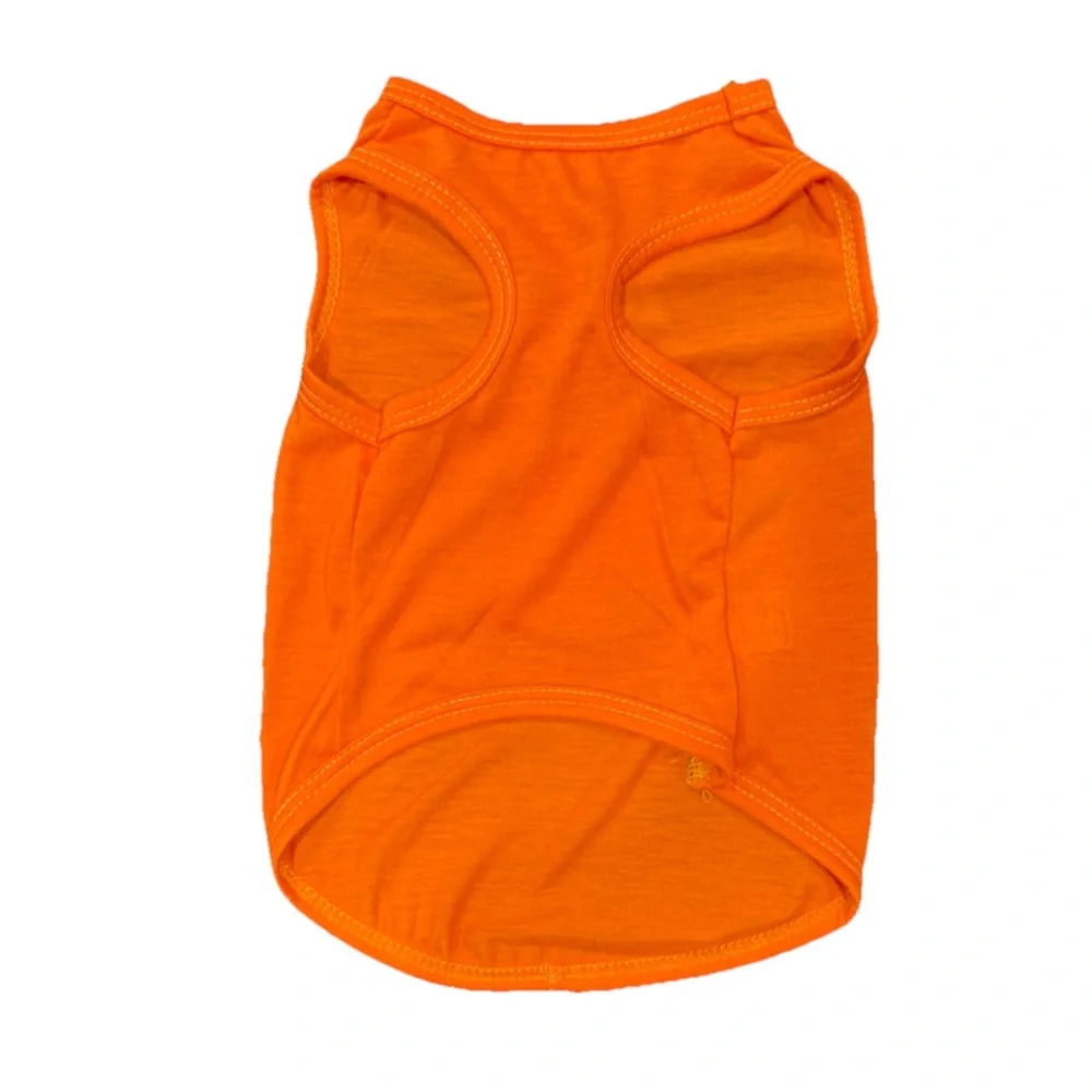 Dog T-Shirt with Graphic Orange Size Medium